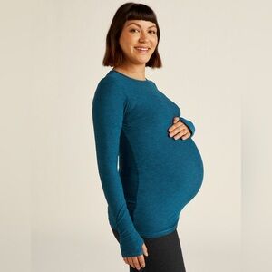 Beyond Yoga Teal Long Sleeve Maternity Top